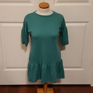 Velvet Torch Green Peplum Tunic